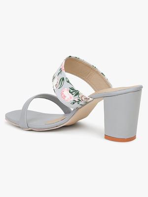 grey synthetic slip on sandals - 18338559 - Standard Image - 3