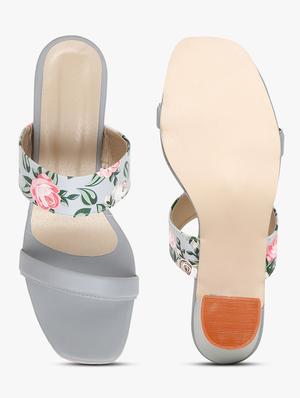 grey synthetic slip on sandals - 18338559 - Standard Image - 4