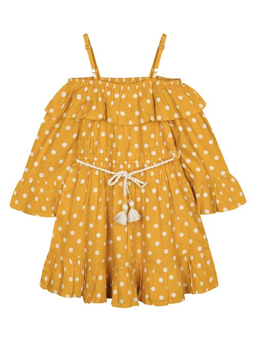 yellow polka dots printed frock - 18338968 - Standard Image - 1