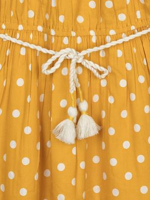 yellow polka dots printed frock - 18338968 - Standard Image - 3
