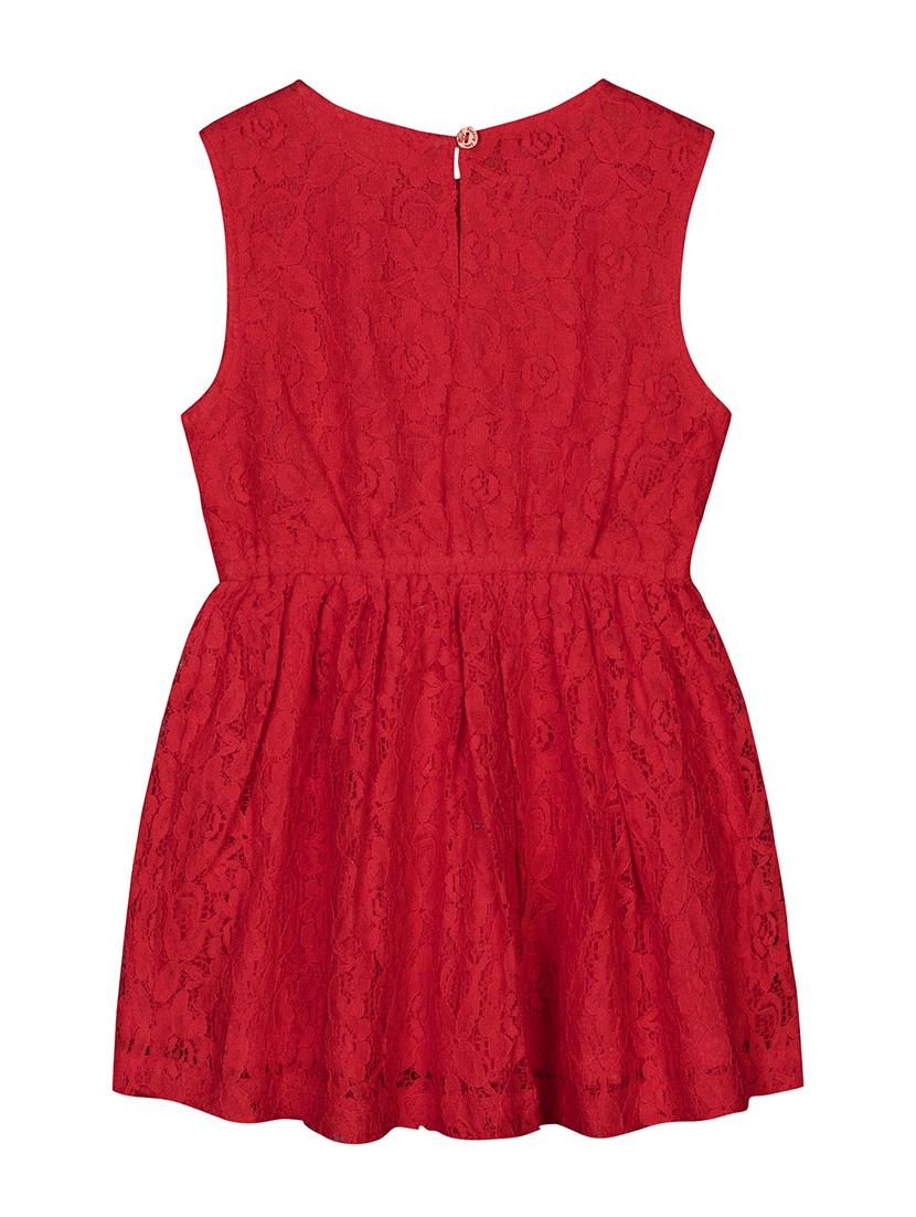 red self design lace work frock - 18338969 - Zoom Image - 2