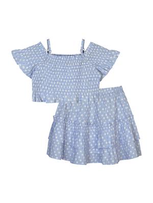 blue polka dot skirt set - 18338999 - Standard Image - 2