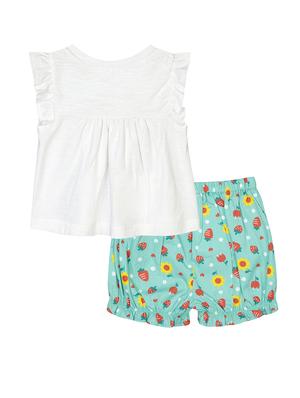 white floral shorts set - 18339002 - Standard Image - 3