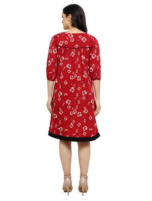 round neck floral a-line dress - 18339081 - Standard Image - 3