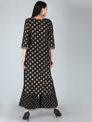 gold print kurta palazzo set - 18339146 - Standard Image - 3