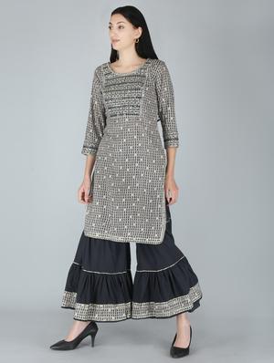 mirror work printed suit set - 18339156 - Standard Image - 2