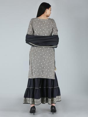 mirror work printed suit set - 18339156 - Standard Image - 3