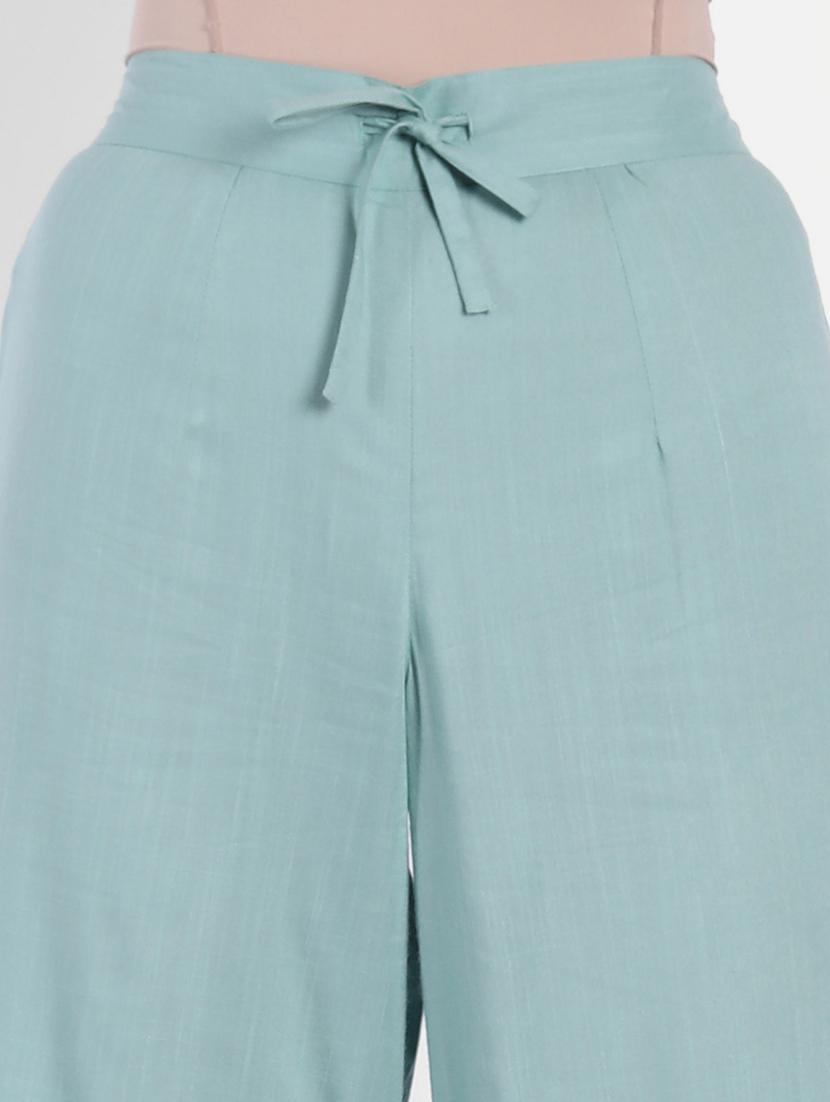 green viscose kurta palazzo set - 18339469 - Zoom Image - 6