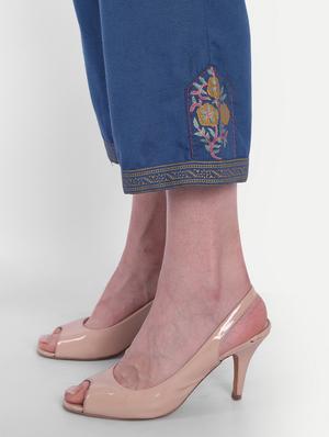 blue viscose kurta palazzo set - 18339476 - Standard Image - 5