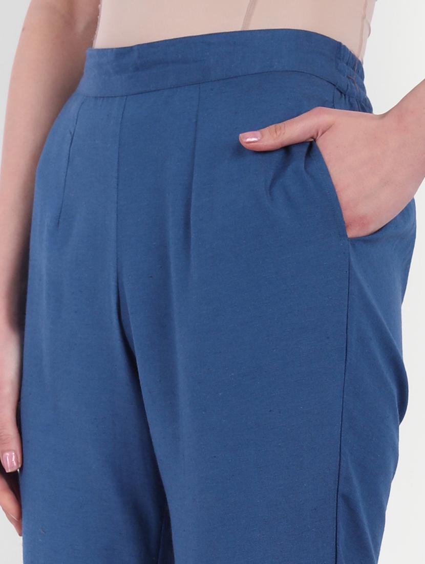 blue viscose kurta palazzo set - 18339476 - Zoom Image - 6