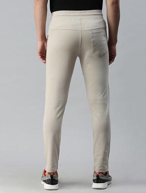 beige solid full length track pant - 18339883 - Standard Image - 3