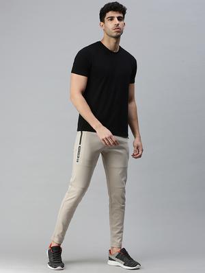 beige solid full length track pant - 18339883 - Standard Image - 4