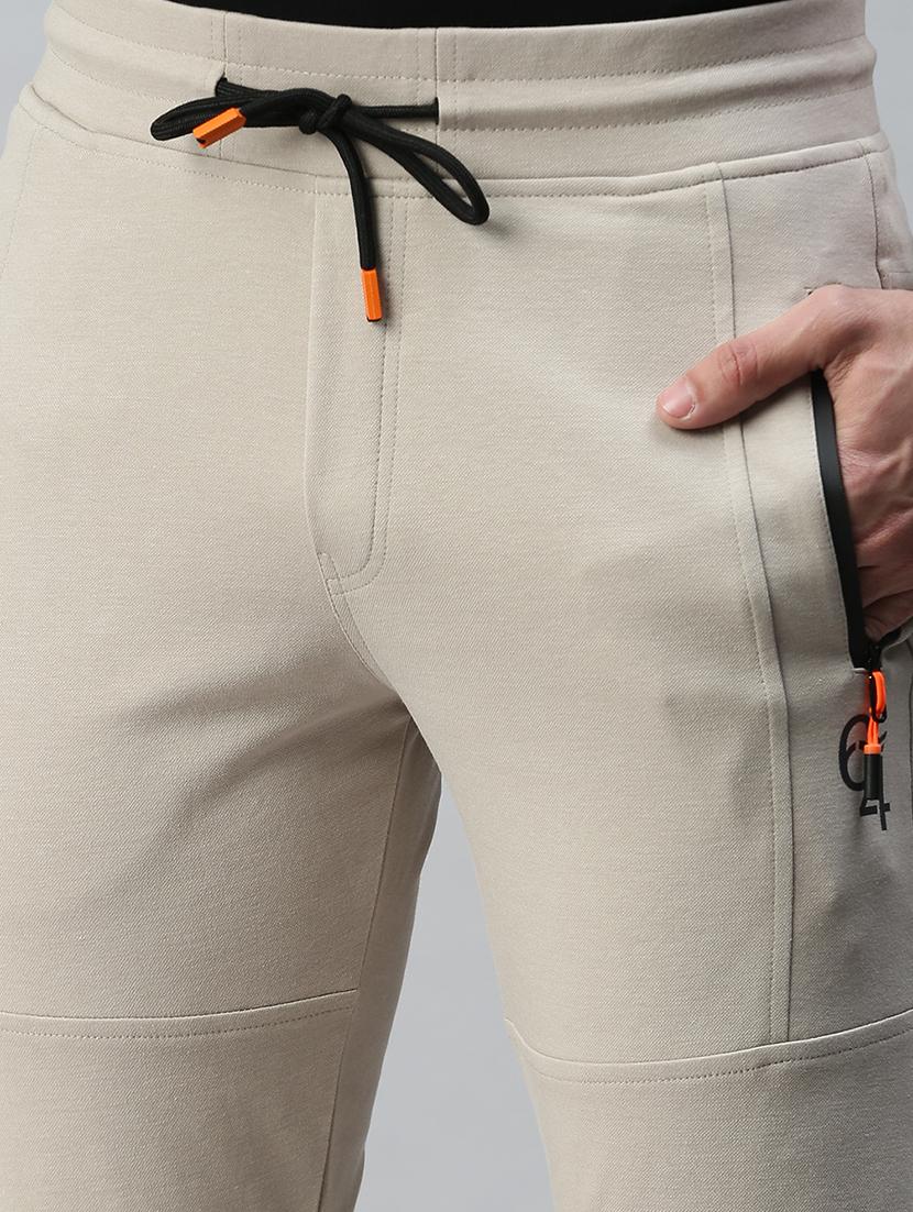 beige solid full length track pant - 18339883 - Zoom Image - 5