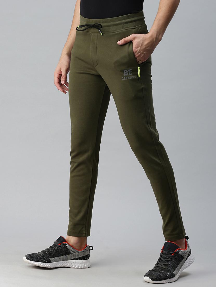 olive-green solid full length track pant - 18339890 - Zoom Image - 2