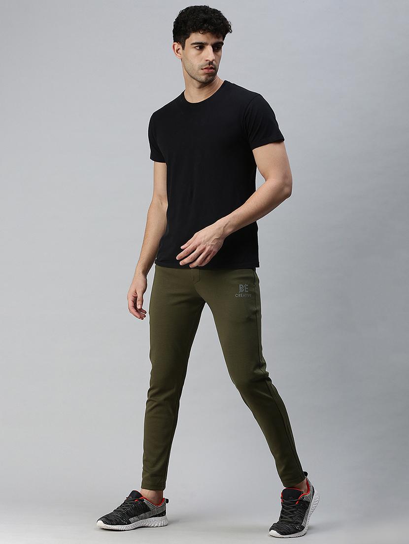 olive-green solid full length track pant - 18339890 - Zoom Image - 4