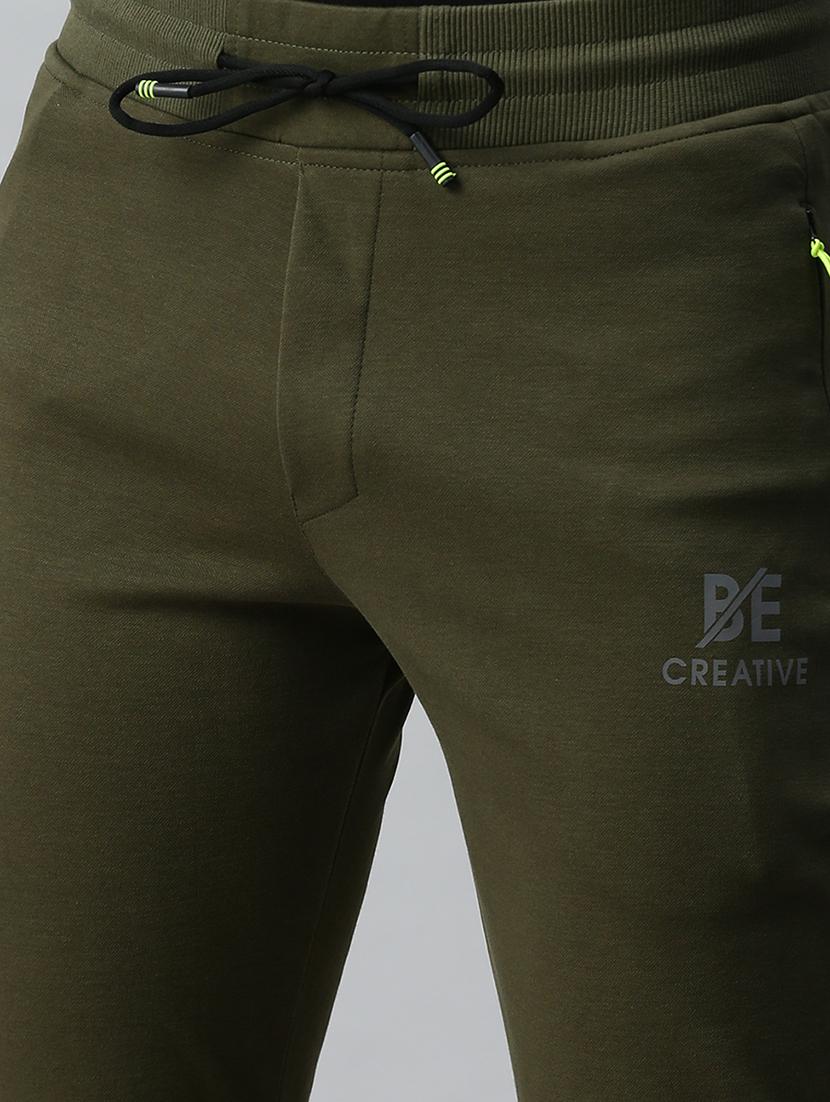 olive-green solid full length track pant - 18339890 - Zoom Image - 5