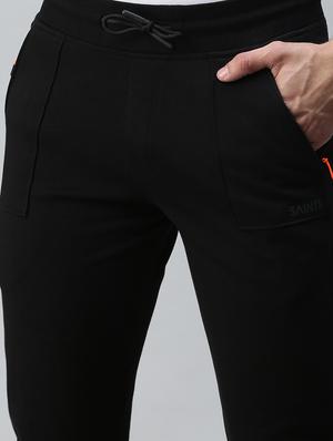black solid full length track pant - 18339893 - Standard Image - 5