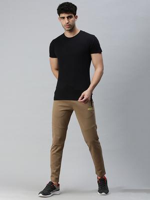 brown solid full length track pant - 18339895 - Standard Image - 4