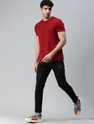 black solid full length track pant - 18339900 - Standard Image - 4