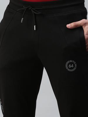 black solid full length track pant - 18339900 - Standard Image - 5