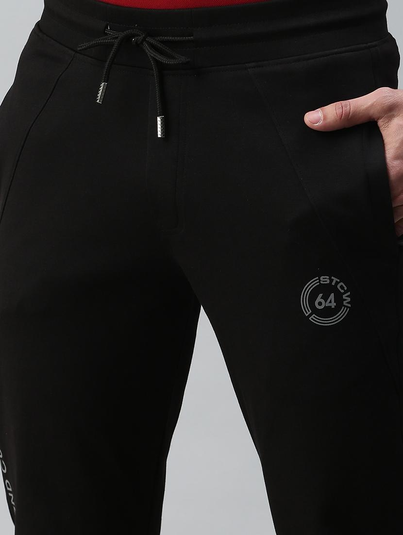 black solid full length track pant - 18339900 - Zoom Image - 5