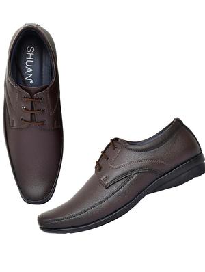 brown leatherette laceup derbies - 18341020 - Standard Image - 5
