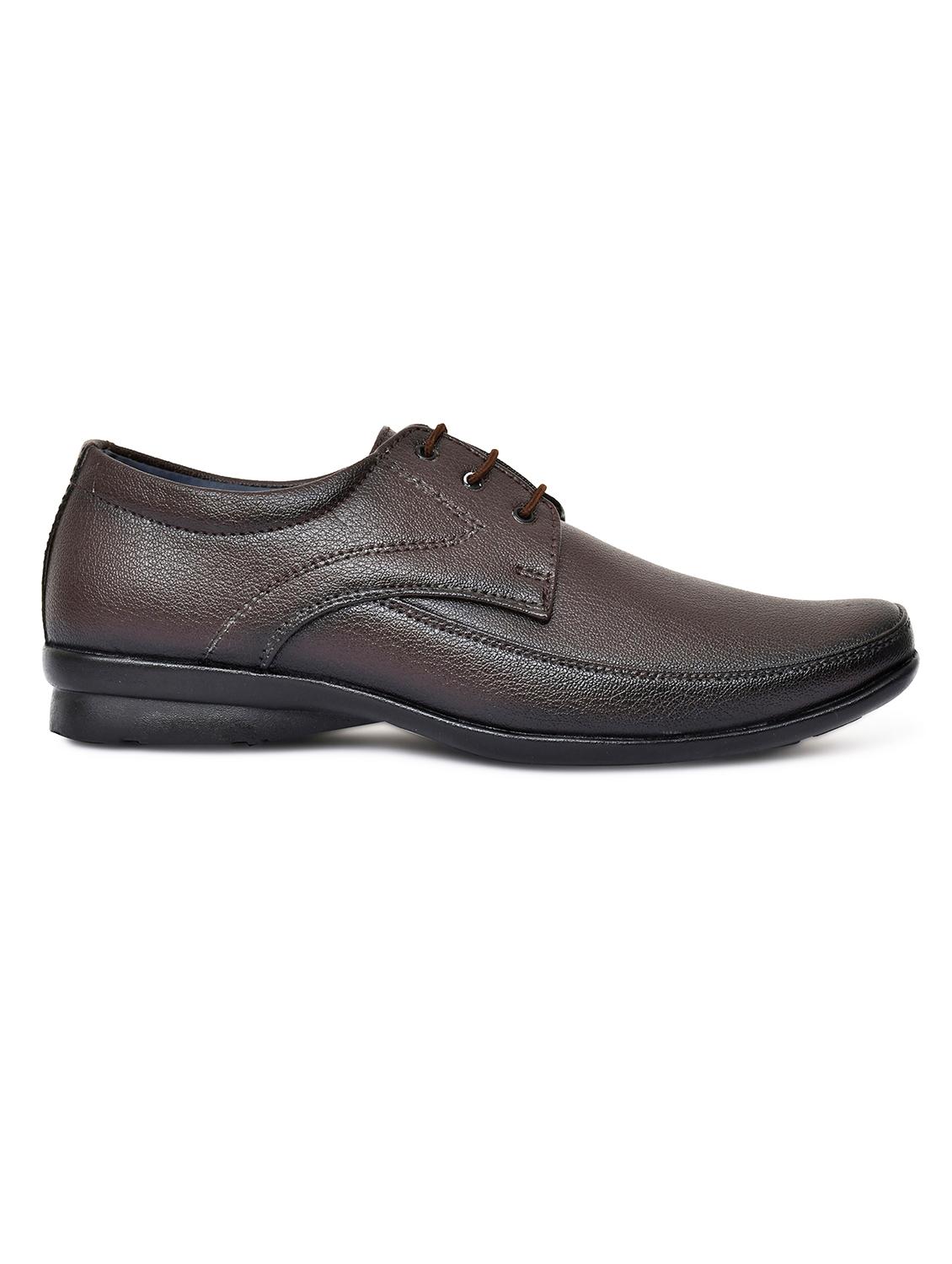brown leatherette laceup derbies - 18341020 - Zoom Image - 4