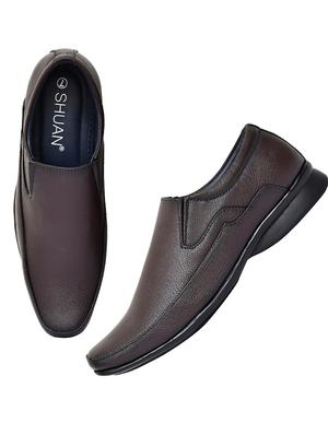 men brown slip on shoes - 18341022 - Standard Image - 5