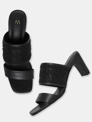 black slip on sandal - 18341147 - Standard Image - 3