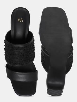 black slip on sandal - 18341147 - Standard Image - 4