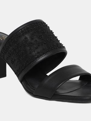 black slip on sandal - 18341147 - Standard Image - 5