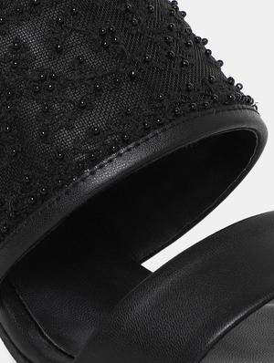 black slip on sandal - 18341147 - Standard Image - 6