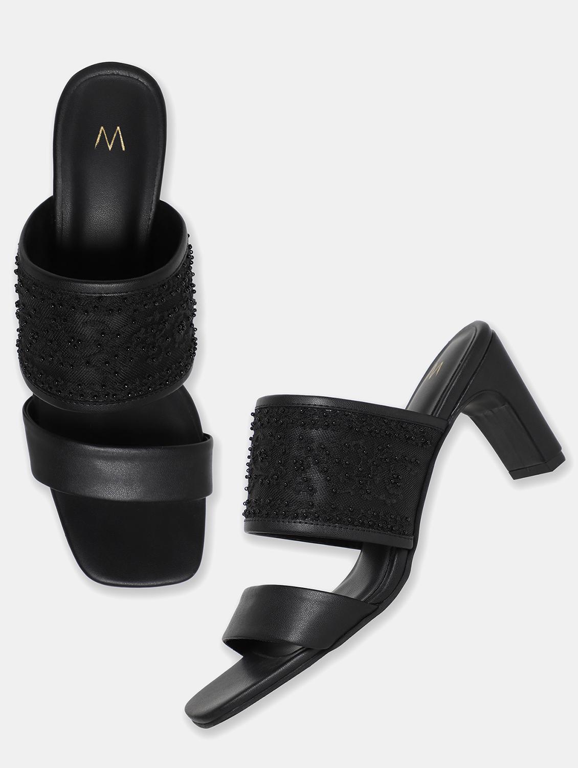 black slip on sandal - 18341147 - Zoom Image - 3