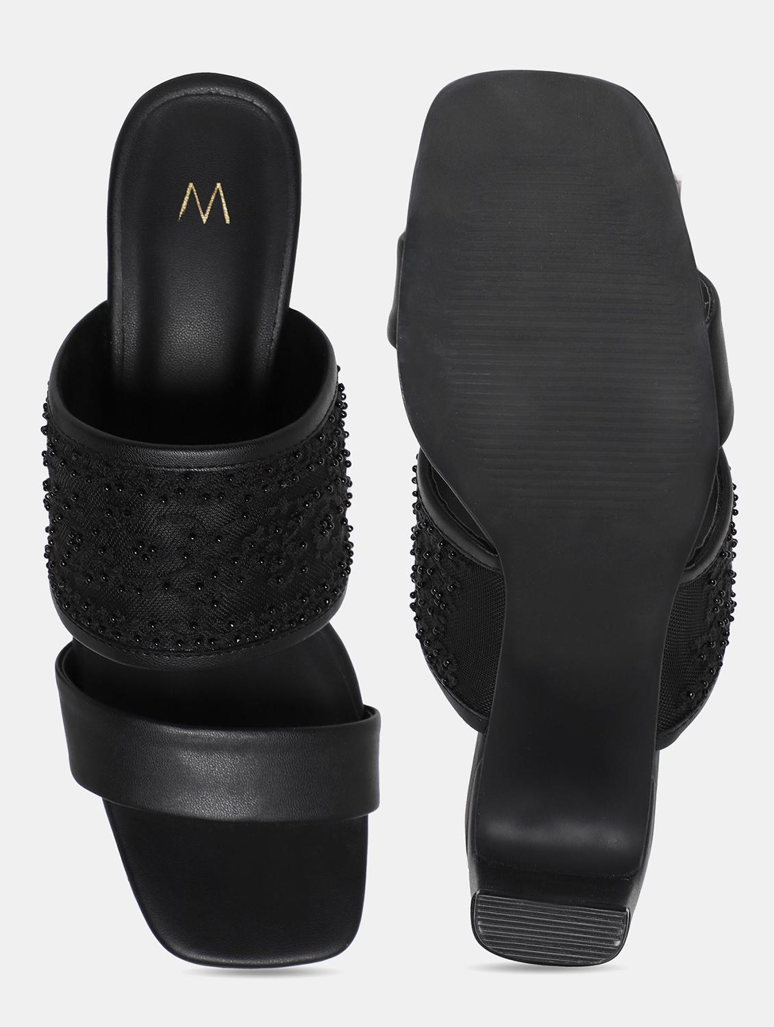 black slip on sandal - 18341147 - Zoom Image - 4