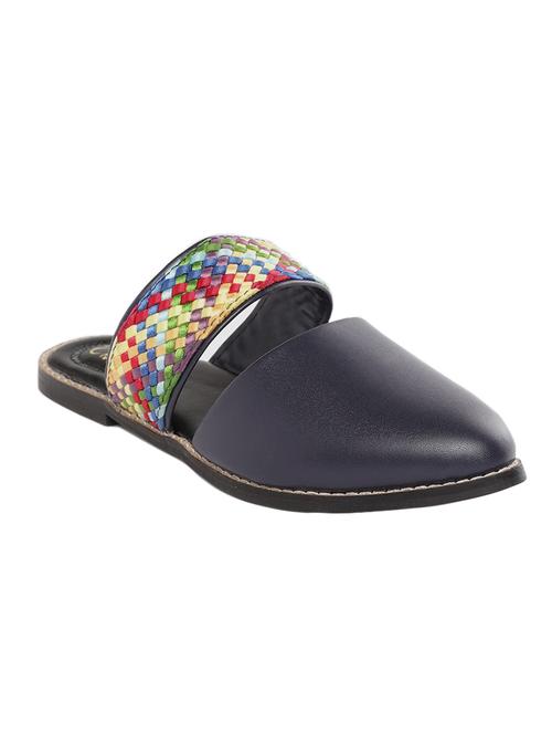 navy slip on mules - 18341336 - Standard Image - 1
