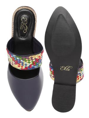 navy slip on mules - 18341336 - Standard Image - 4