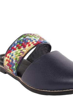 navy slip on mules - 18341336 - Standard Image - 5