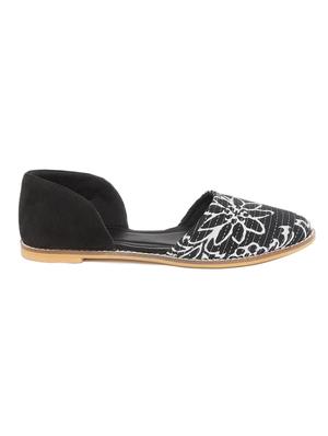 black fabric slip on ballerina - 18341341 - Standard Image - 2