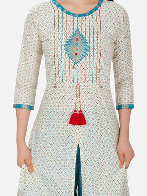 off-white printed kurta palazzo set - 18341646 - Standard Image - 6