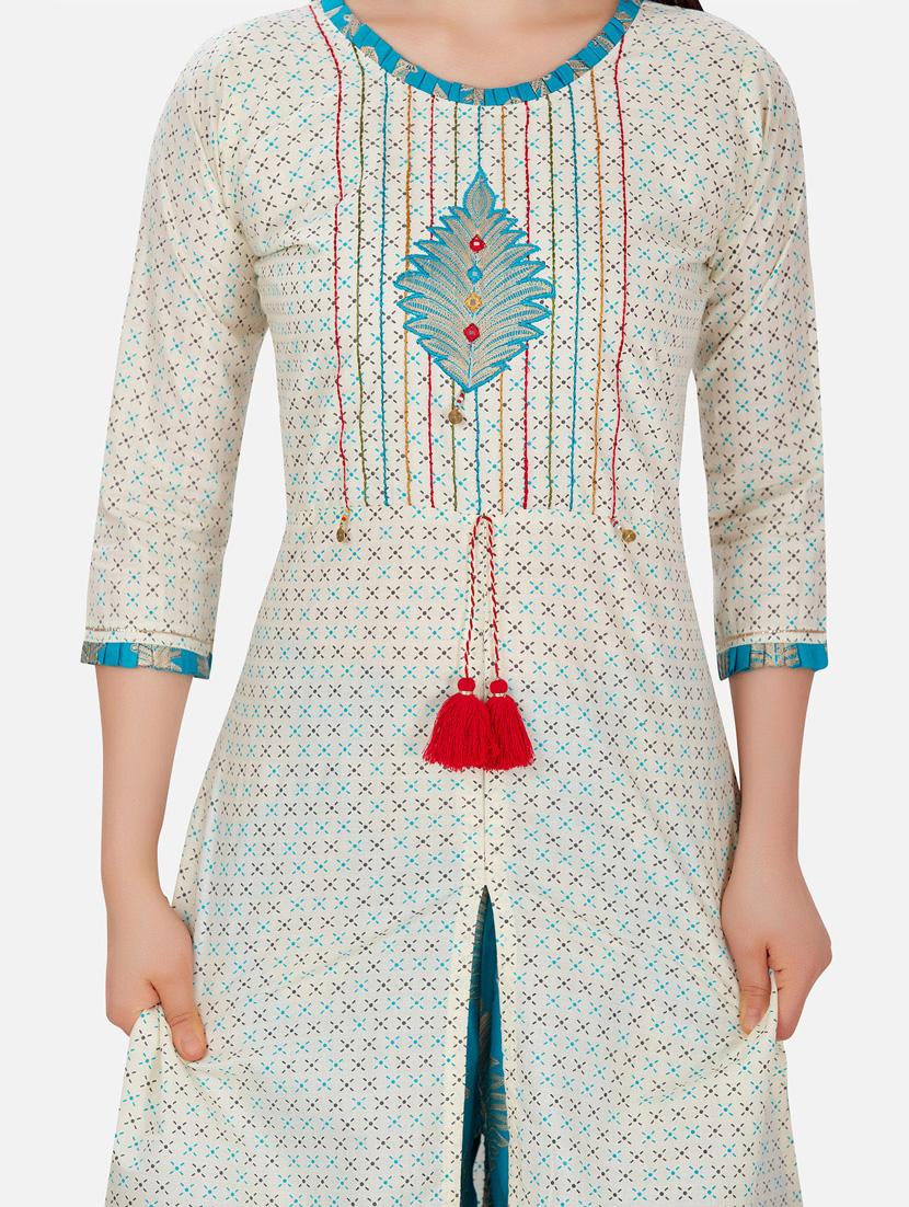off-white printed kurta palazzo set - 18341646 - Zoom Image - 6