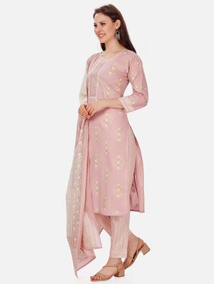 pink printed kurta pant set - 18341647 - Standard Image - 2