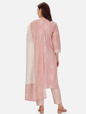 pink printed kurta pant set - 18341647 - Standard Image - 4