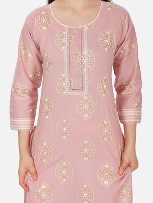 pink printed kurta pant set - 18341647 - Standard Image - 6