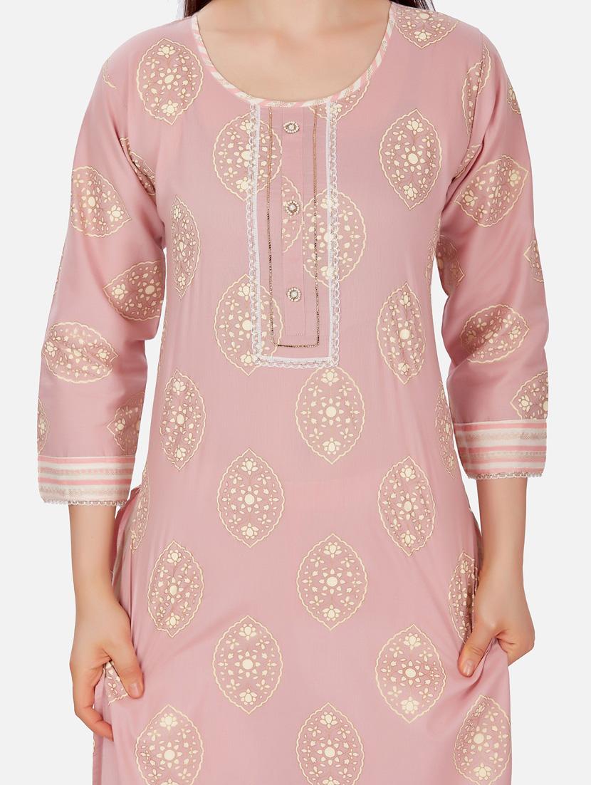 pink printed kurta pant set - 18341647 - Zoom Image - 6