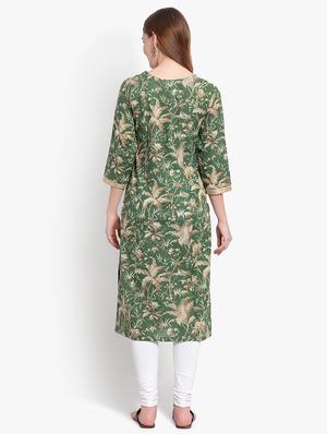 printed straight kurta - 18341709 - Standard Image - 3