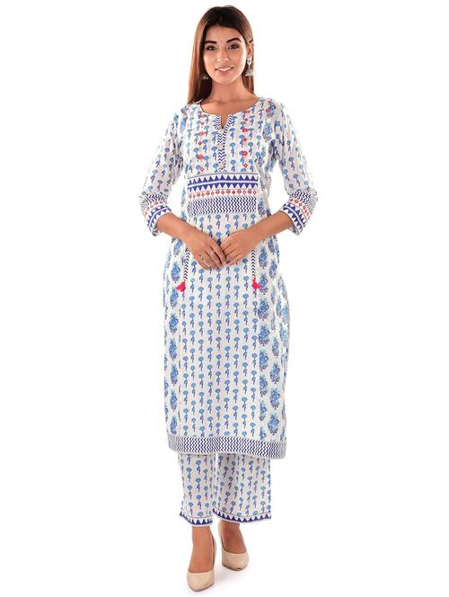 multi colored cotton kurta palazzo set - 18341998 - Standard Image - 1