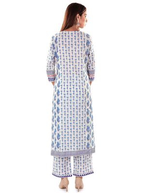 multi colored cotton kurta palazzo set - 18341998 - Standard Image - 3