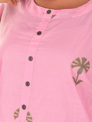 pink cotton kurta palazzo set - 18342000 - Standard Image - 4