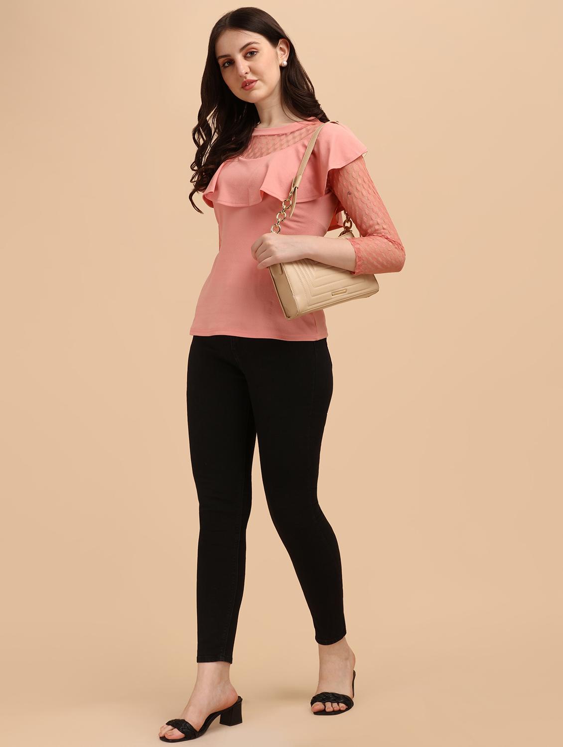 long-sleeved frilled and laced a line top - 18342046 - Zoom Image - 5