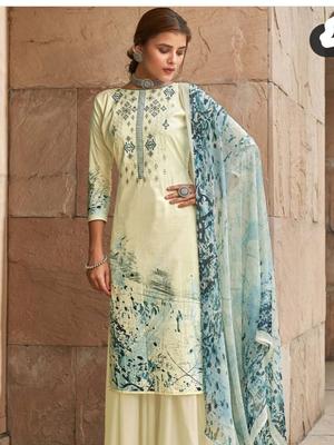 cotton unstitched designer suit set - 18342065 - Standard Image - 2